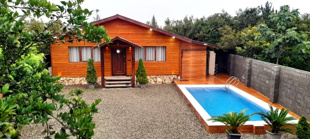 اجاره کلبه با استخر روباز در هریس - رامسر