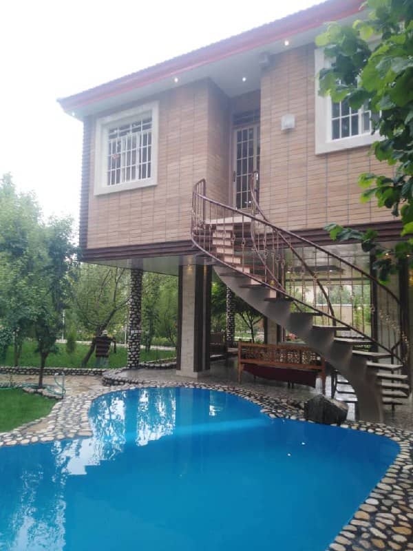 اجاره ویلا دوخوابه با استخر روباز وشمندجان باغبهادران-طبقه ی اول