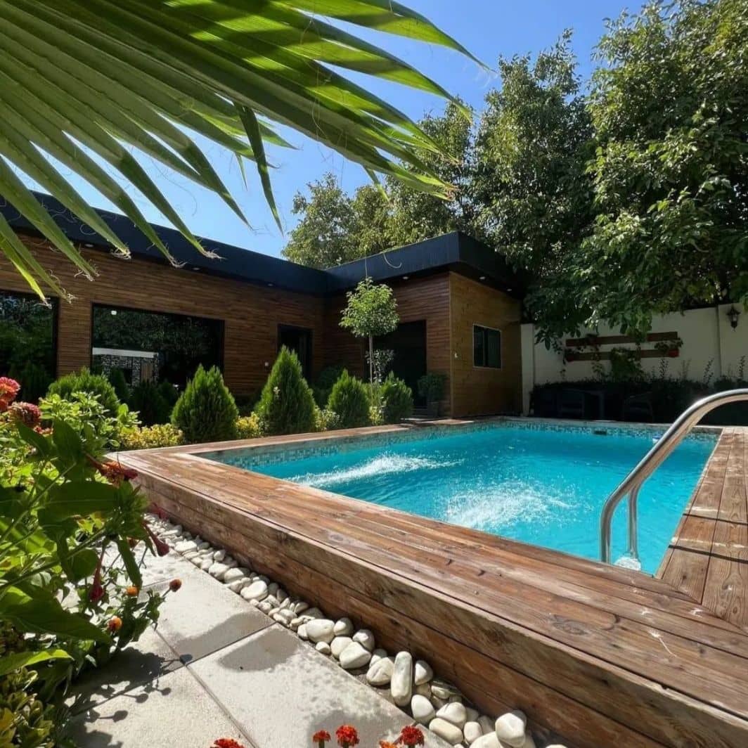 اجاره ویلا استخر روباز چهارفصل در کردان جنوبی