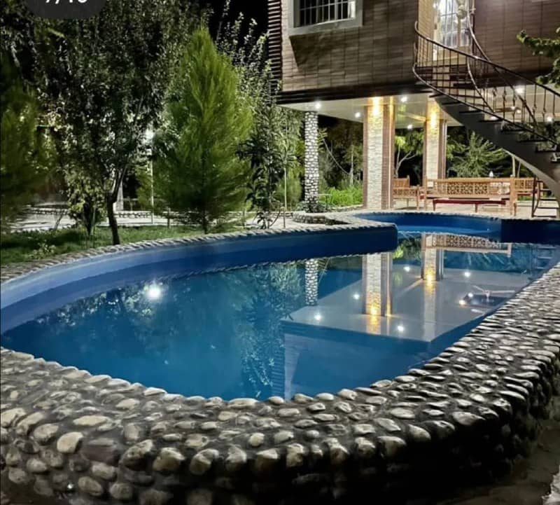اجاره ویلا دوخوابه با استخر روباز وشمندجان باغبهادران-طبقه ی اول
