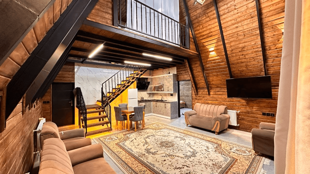 کلبه سوئیسی جنگلی در روستای دوله ملال ماسال - دو خواب نما