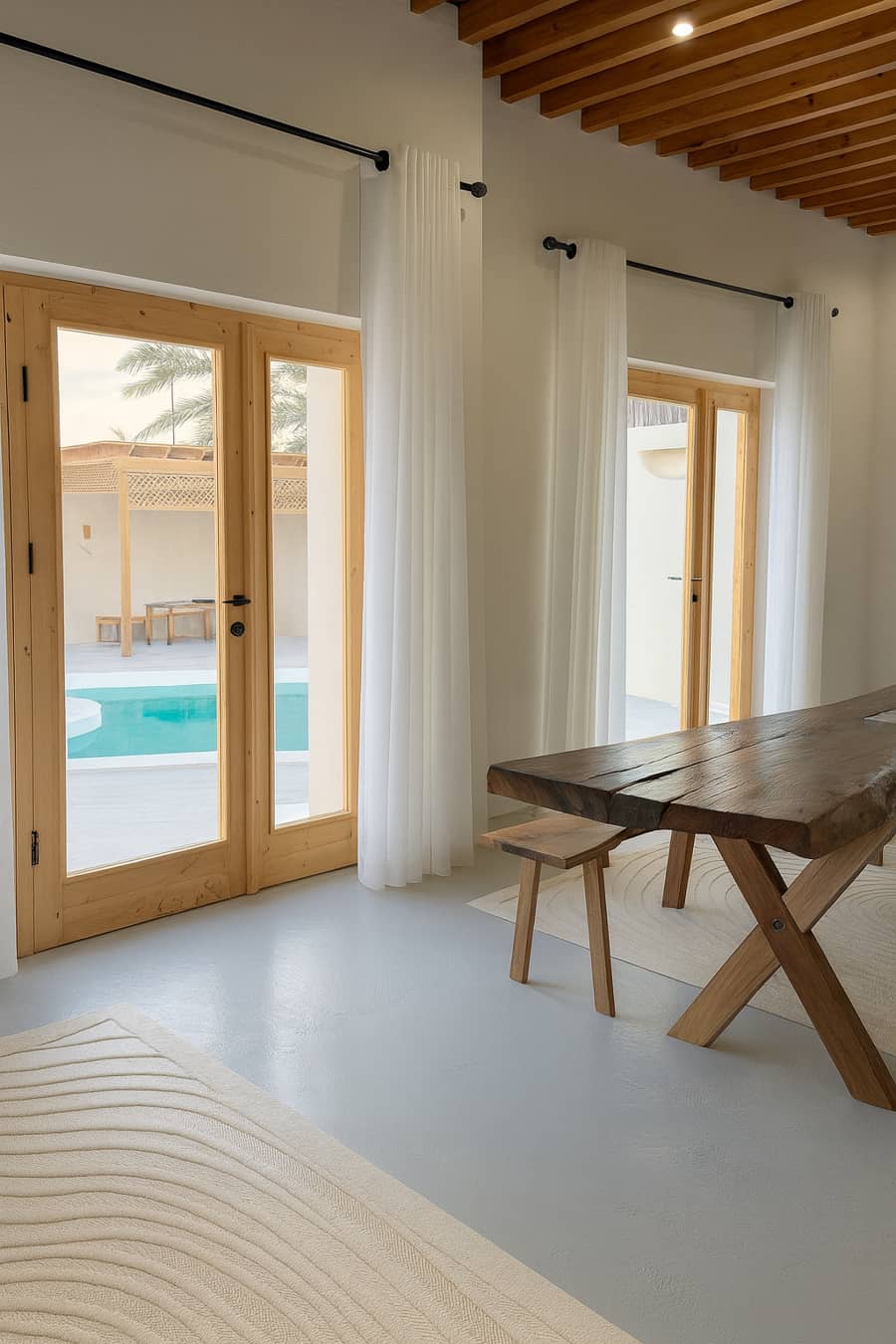 ویلا دوخوابه با استخر روباز آبگرم در سوزا قشم - VVIP استخر روباز آبسرد 