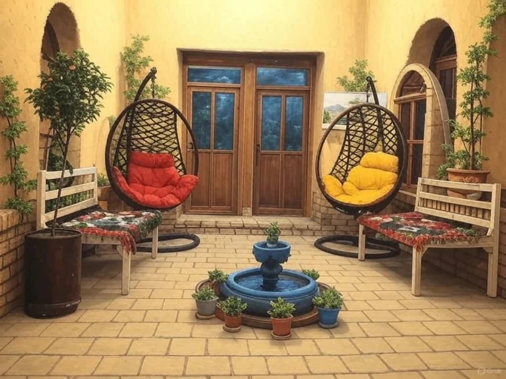 اقامتگاه بومگردی در روستا غرقان گلپایگان - شاه نشین محوطه 