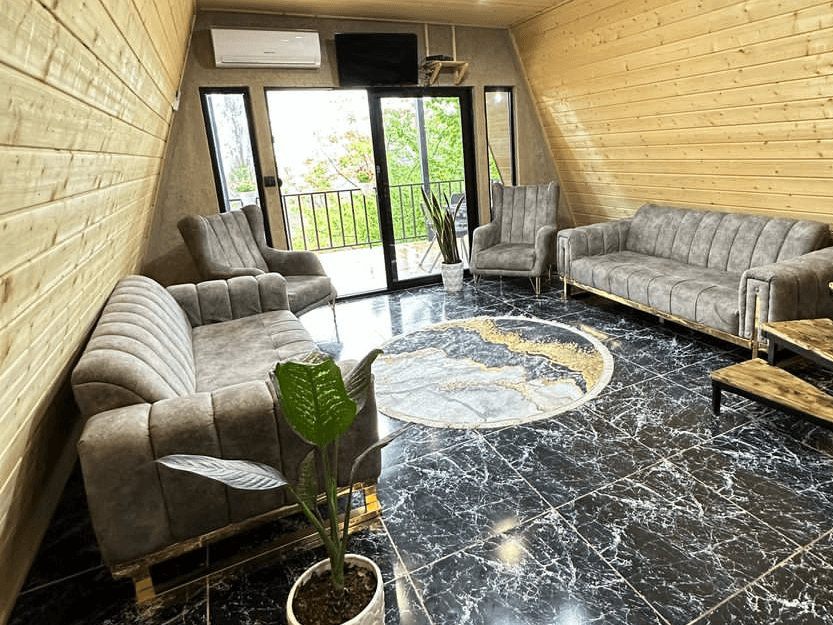 کلبه سوئیسی دوبلکس جکوزی دار در اربه کله رامسر نما کلبه