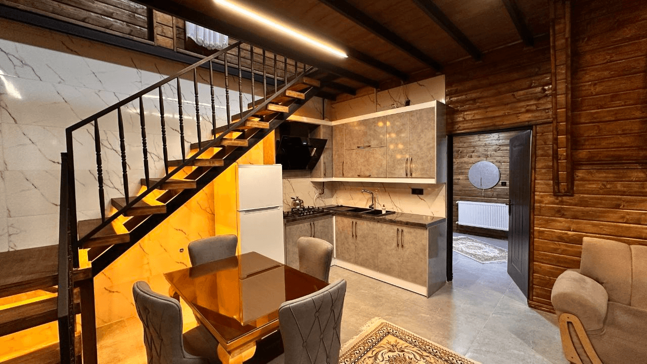 کلبه سوئیسی جنگلی در روستای دوله ملال ماسال - دو خواب نما