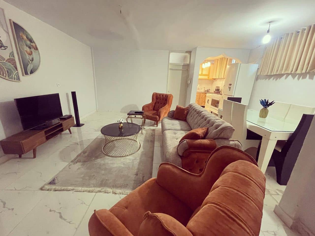 اجاره آپارتمان مبله یک خوابه در صادقیه - غرب تهران واحد 1 سالن