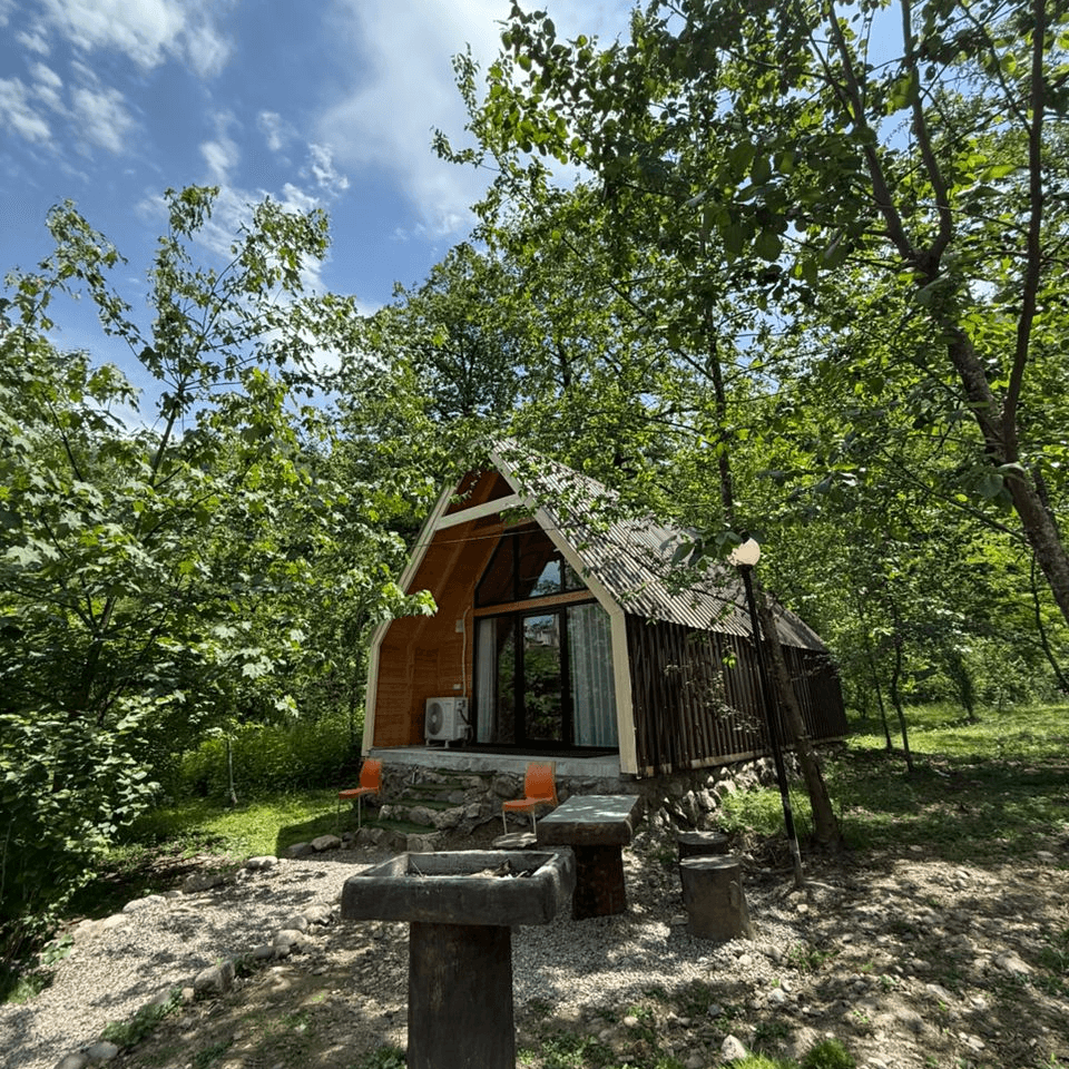 کلبه سوئیسی جنگلی در جنگل های سه هزار تنکابن - تکخواب  نما 