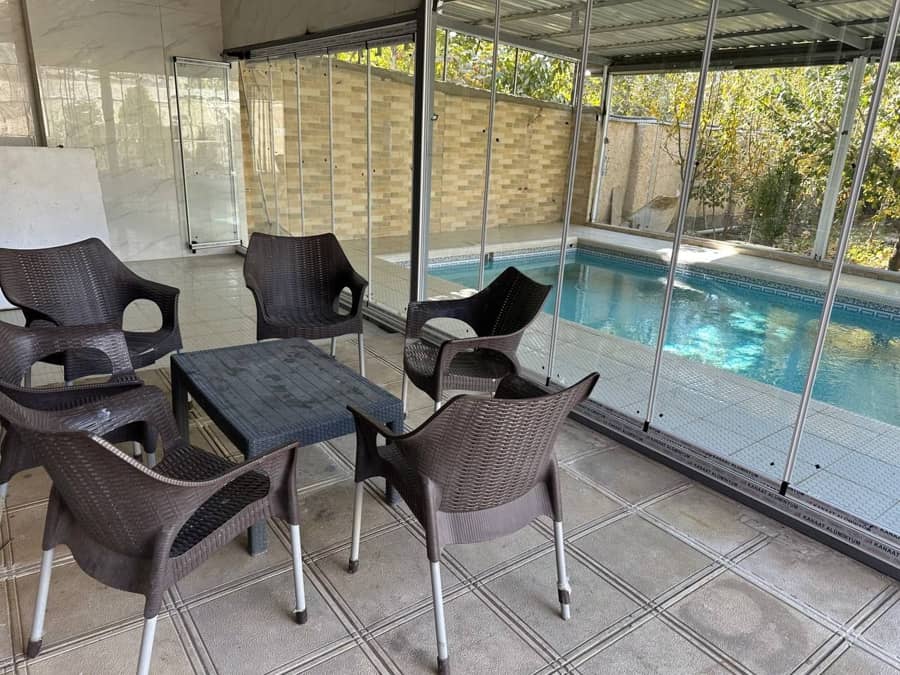 ویلا استخر سرپوشیده آبگرم در اوغلان تپه سهیلیه - چهارباغ نما ویلا 