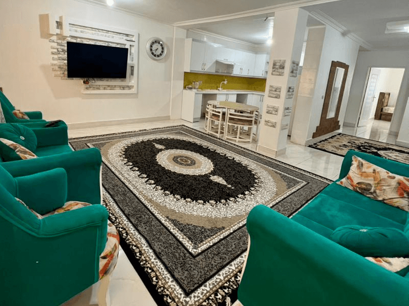 آپارتمان مبله دو خواب در روستا هاله عسلویه سالن