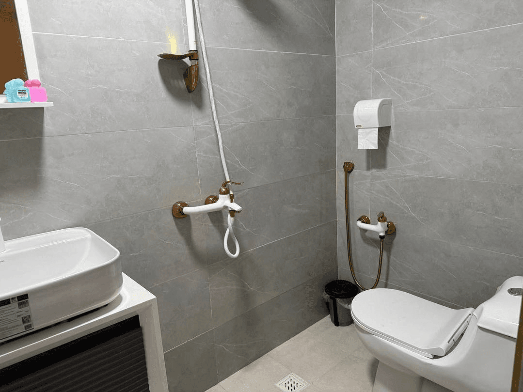 سرویس بهداشتی فرنگی و حمام در اتاق 