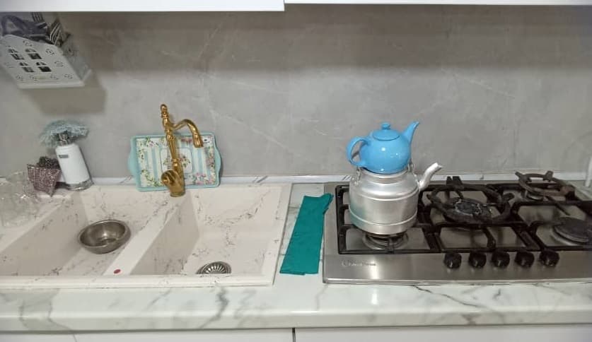 اجاق گاز و سینک ظرفشویی