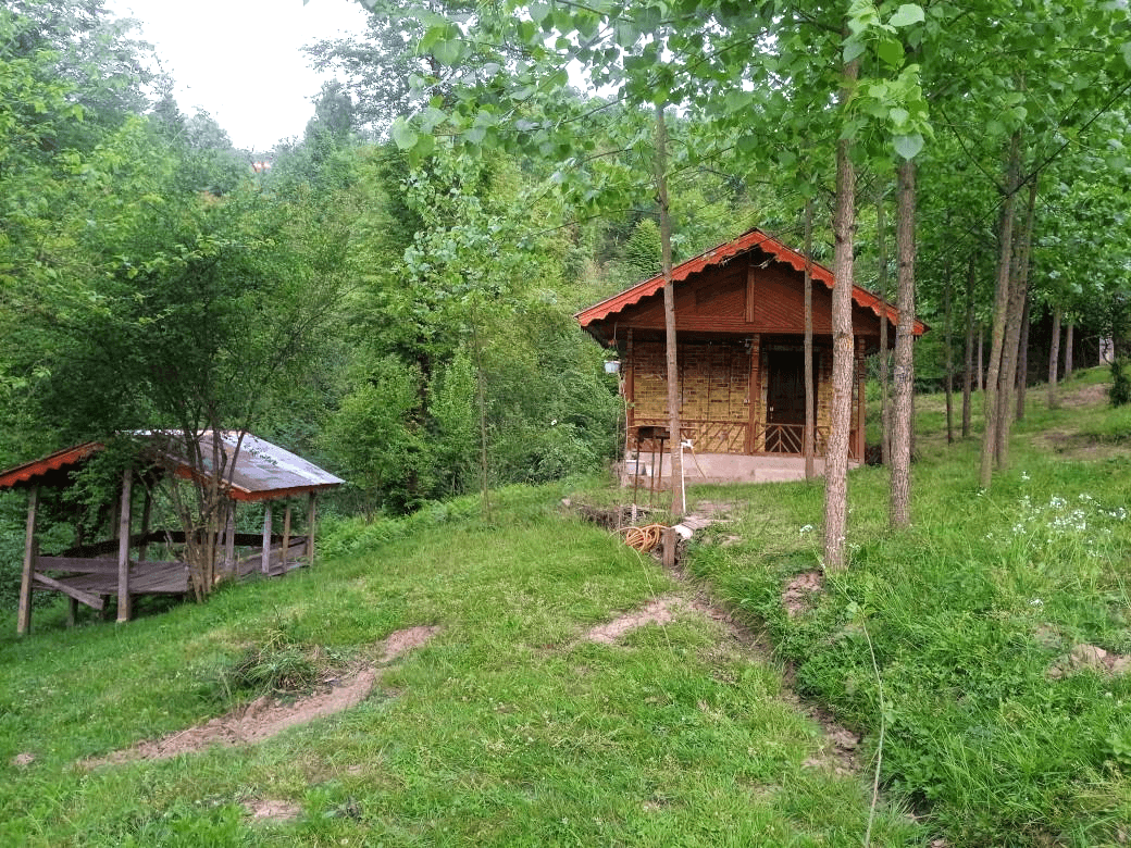 اجاره کلبه چوبی جنگلی در روستا دران شاندرمن - ماسال نما کلبه چوبی