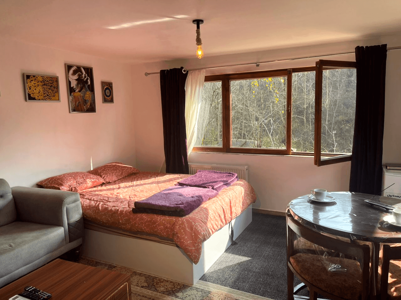 کلبه جنگلی در روستا سیوا تنکابن - چلچلا نما کلبه ها و حیاط