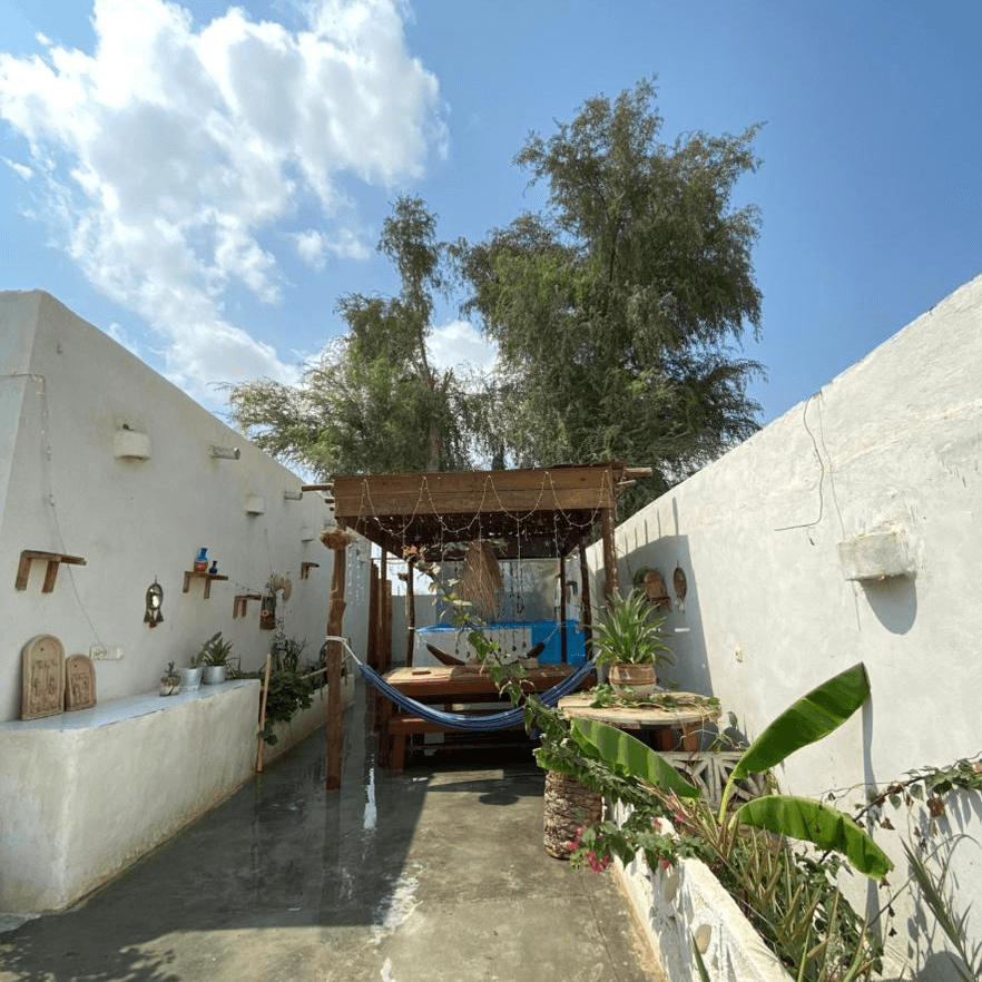 اجاره اقامتگاه بومگردی با استخر روباز در طبل قشم - درخت زندگی محوطه