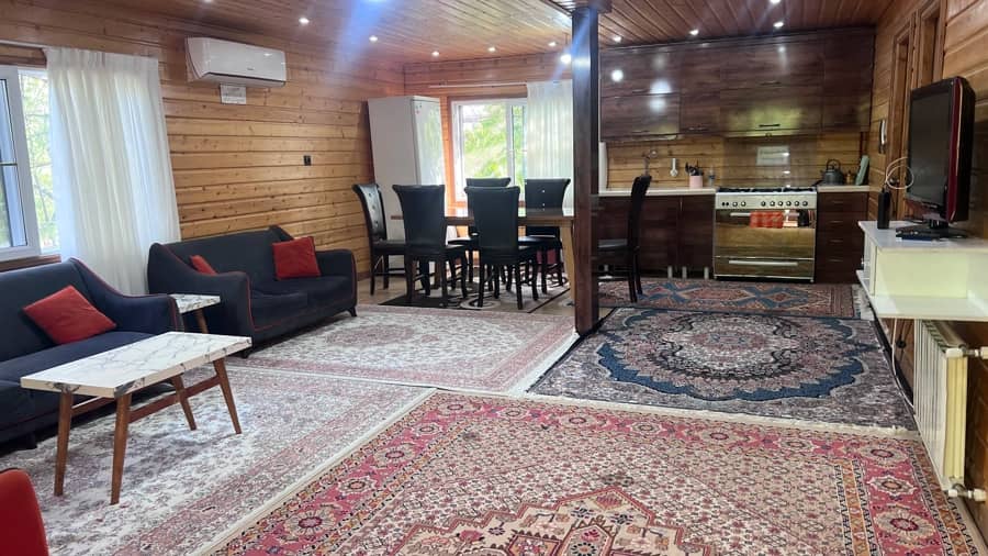 کلبه چوبی در روستای خروم ماسال - همکف نما کلبه چوبی