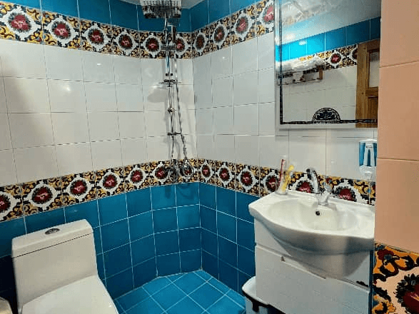 سرویس بهداشتی فرنگی و حمام در اتاق