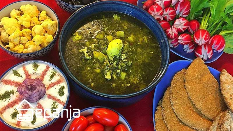 غذای اشکنه اسفناج از غذاهای محلی تهران