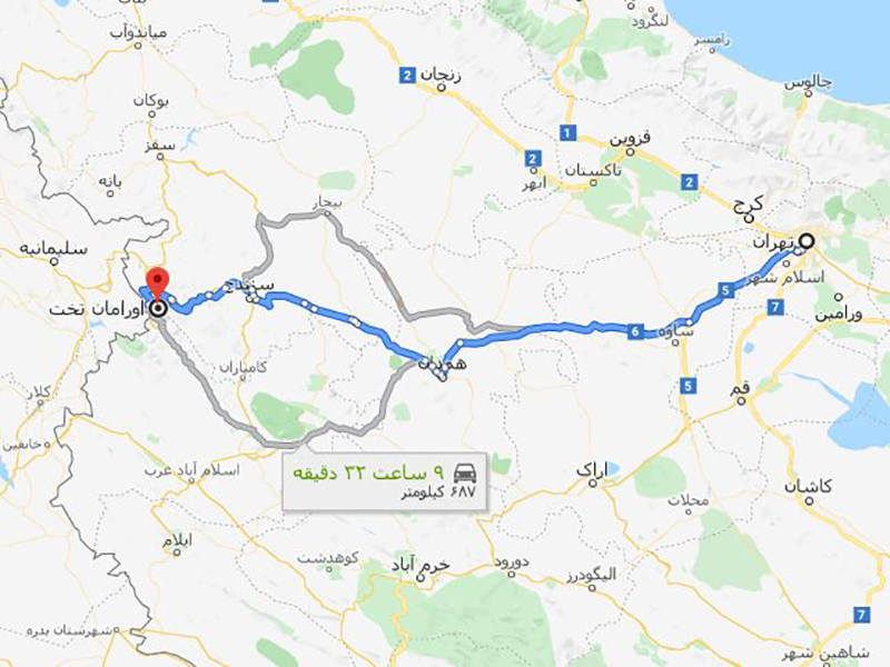 فاصله سنندج تا اورامان چقدر است؟ 5 مسیر دسترسی به اورامان