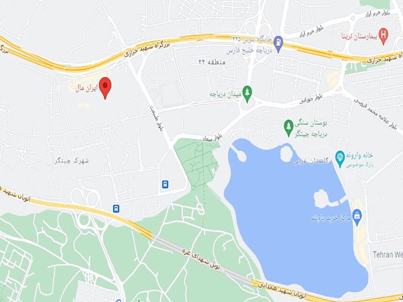 مسیر دسترسی به پاتیناژ ایران مال